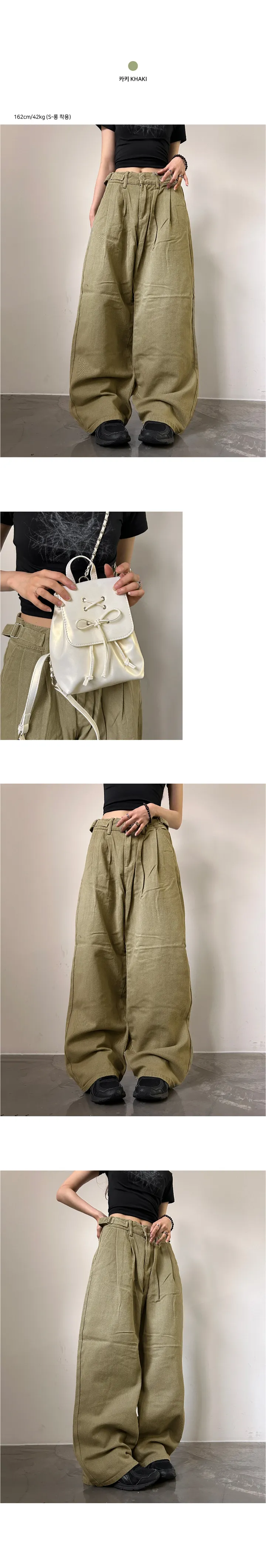 [숏,기본,롱/S~2XL] 릴토 비조 핀턱 코튼 롱 와이드 팬츠 상세 이미지 6