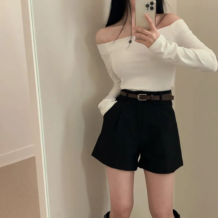 [데일리/벨트SET] 코지 원핀턱 벨트 슬랙스 숏팬츠 상세 이미지 21