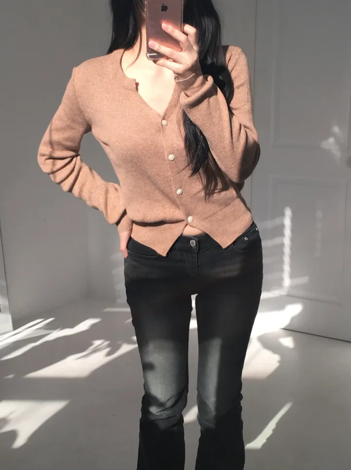 [신상/캐시미어🪡] 로제 여리핏 베이직 브이넥 니트 가디건 5colors 상세 이미지 24