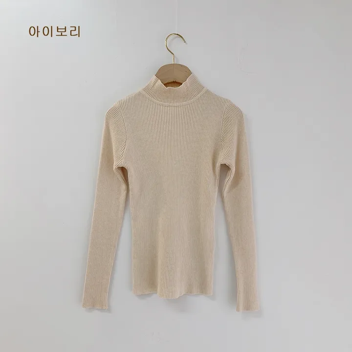 💕1+1할인/후기극찬💕캐시미어급 부드러움 겨울 골지 반폴라 니트 상세 이미지 13