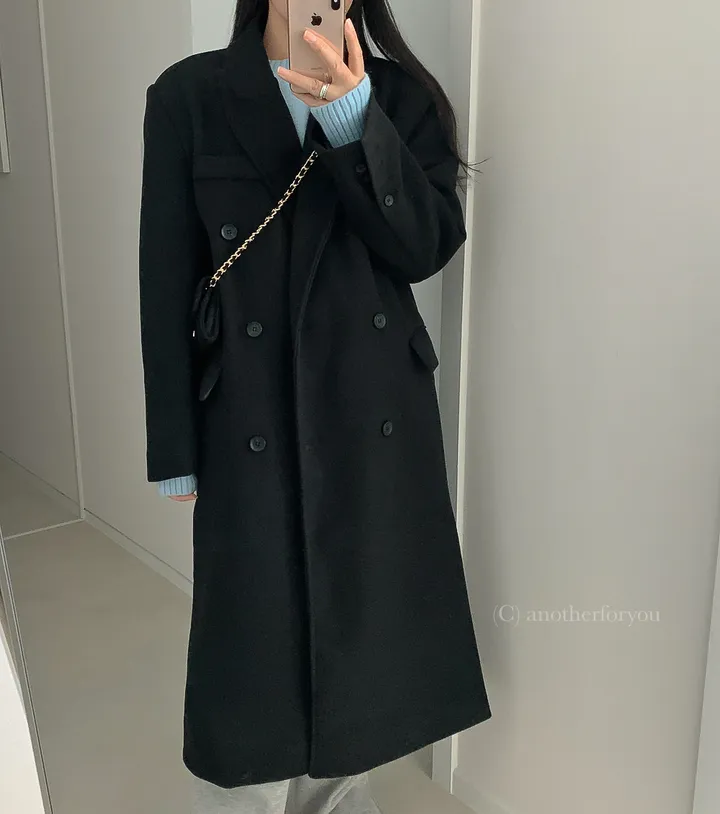 클래식 울 테일러드 더블 롱 코트 2col : 어나더포유 상세 이미지 33