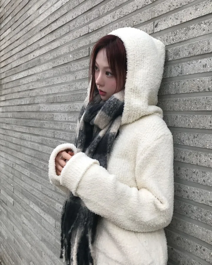 [🧣 당일발송/원가판매 ]아방 폭닥 체크 롱 머플러 목도리 상세 이미지 11