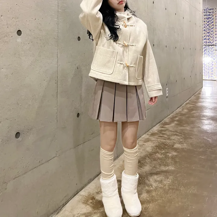 (하프버전출시)후드 떡볶이 숏 코트 자켓 누빔안감 상세 이미지 6