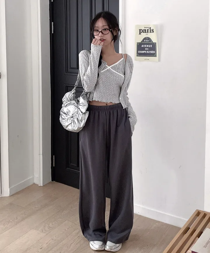 [러블리룩🫧💗] 럼블 잔꽃 패턴 플라워 레이스 골지 나시 가디건 세트 봄 가을 / 나시 가디건 레이어드 아우터 봄가디건 봄옷 뮤잉 상세 이미지 20