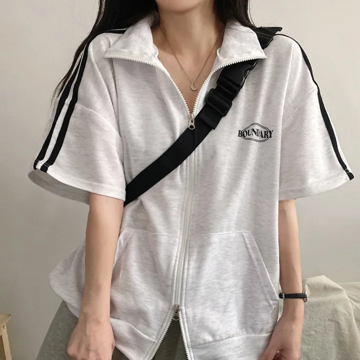 봄여름*[편안한/넉넉핏!] 져지 스포티 바운더리 오버핏 아노락 반팔 투웨이 집업 3color 상세 이미지 8