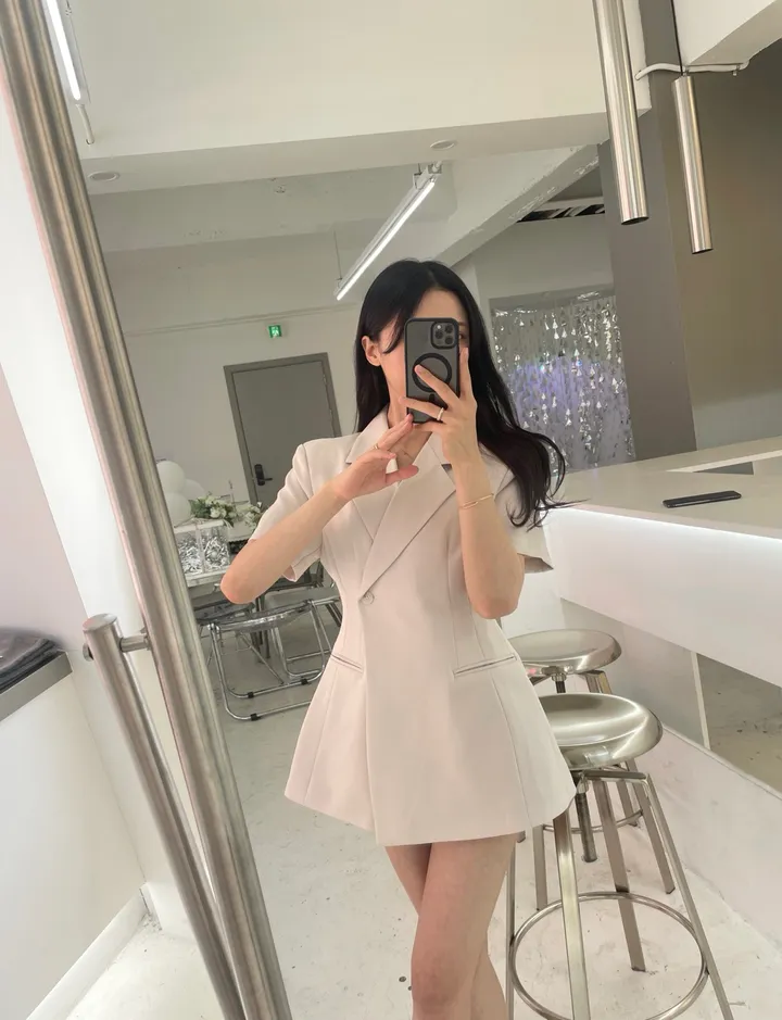 [무조건‼️/여름하객룩/체형보정] 반팔 랩 라인 자켓 3color 상세 이미지 23