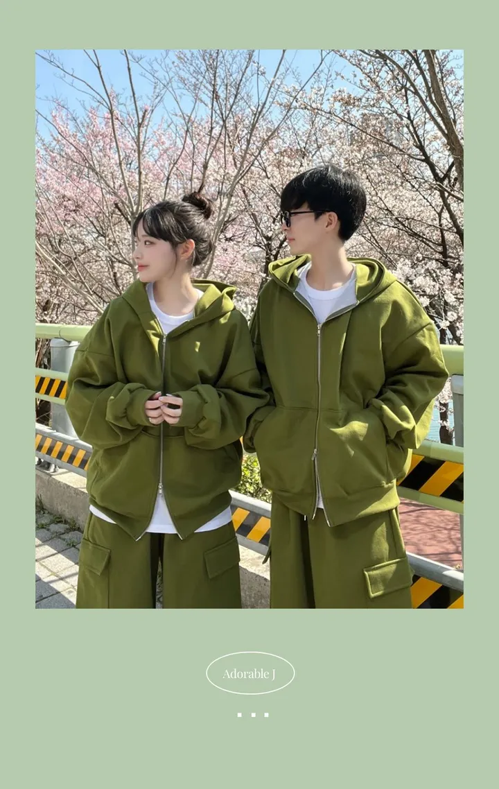 🌼당일출고🌼💗2000장 돌파💗[고퀄 핏대박/7Color/신상] 빅사이즈 투웨이 후드집업 카고 버뮤다 팬츠 트레이닝 세트 커플룩 시밀러룩 오버핏 꾸안꾸 트레이닝복 상세 이미지 3