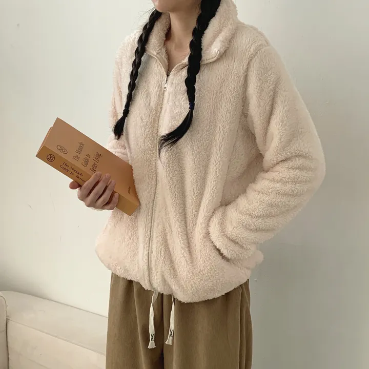 [7COLOR] 웬디 스탠다드 후리스 집업 / 하이넥 포근 퍼 루즈핏 2사이즈 커플룩 상세 이미지 16