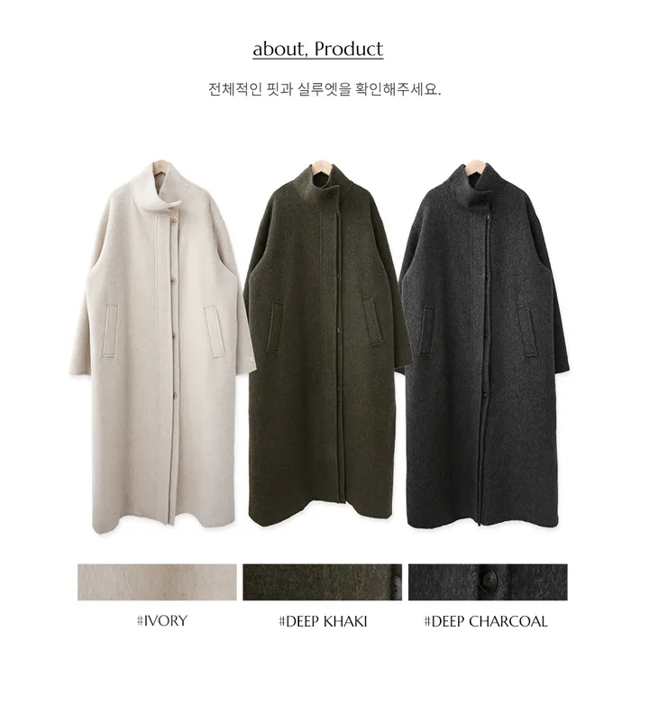 프림 알파카 울 핸드메이드 롱코트 (3color) 상세 이미지 4