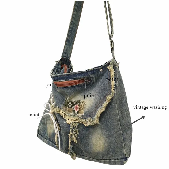 [한정수량/오무트단독] bohemian mori denim bag 상세 이미지 4