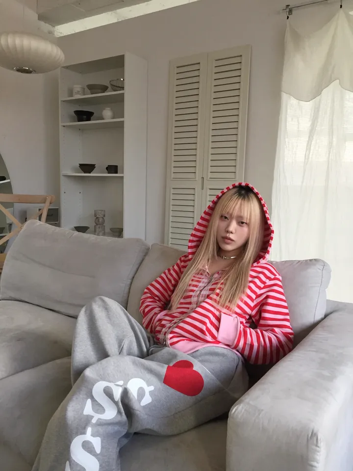 striped lace hooded zip-up [3color] 상세 이미지 12