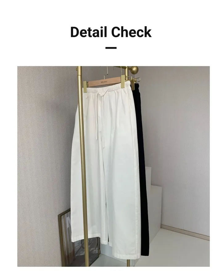 화이트 흰색 핀턱 밴딩 와이드 팬츠 상세 이미지 81