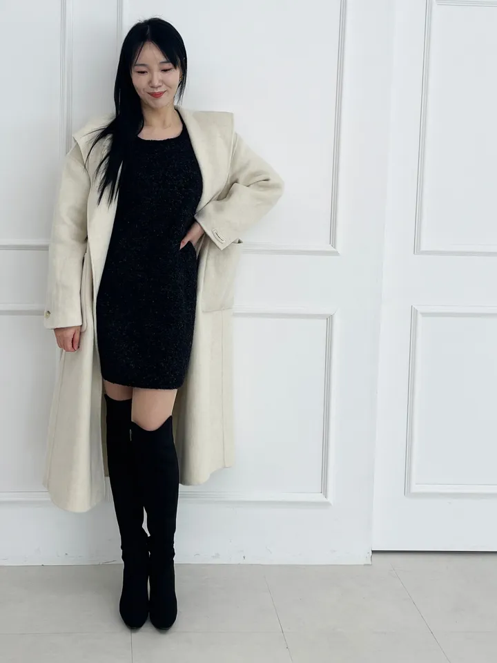 자체제작 원단부터 다른 핸드메이드 양모 후드코트 리얼빅사이즈, 가벼운코트,연말룩, 하객룩 110까지 상세 이미지 8