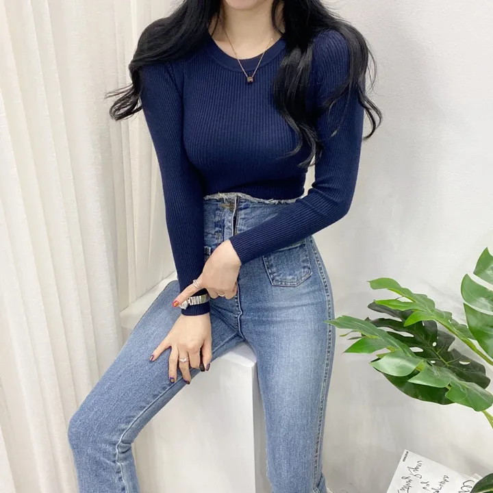 [당일방송-아이,블랙만/묶음할인] 봄 가을 겨울 이안 코이 부들 라운드 골지 니트 티셔츠 이너티 상세 이미지 38
