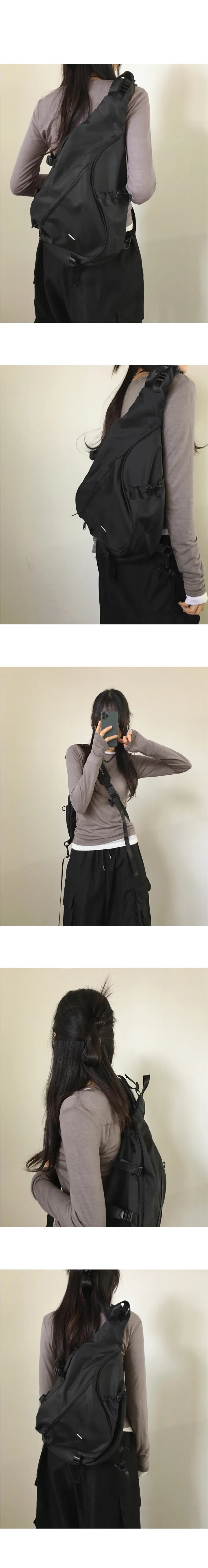 키펜 스티치 나일론 지퍼 크로스 메신저 슬링백 상세 이미지 3