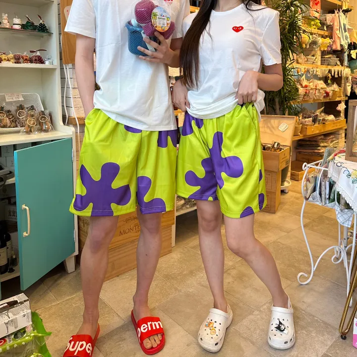 🐺뚱이/커플템🐰뚱이 스펀지밥 캐릭터 남자 여자 커플 신혼 바닷가룩 시밀러룩 키치 큐티 유니크 비치팬츠 상세 이미지 4