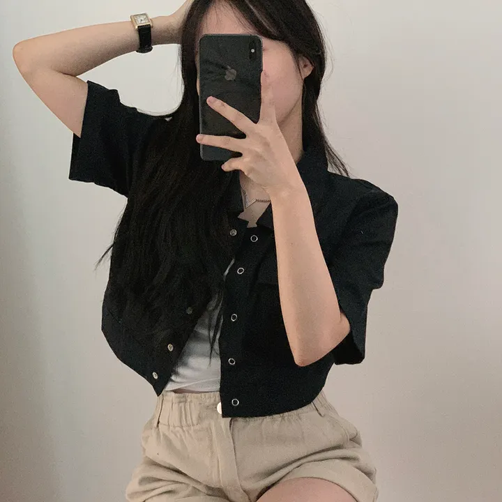 [여름*.*/핏보장🤍] 아몬드 야상 크롭 반팔 자켓 상세 이미지 29