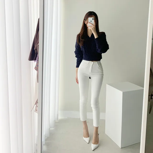 [빠른배송/1만장돌파] 스판굿 반하이 8부 일자 팬츠 면바지 화이트 블랙 베이지 상세 이미지 56
