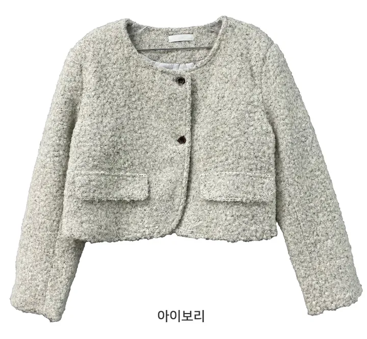 [2-3주소요/주문폭주]잇츠 라운드넥 크롭 부클 울 자켓 - 2 color 상세 이미지 32
