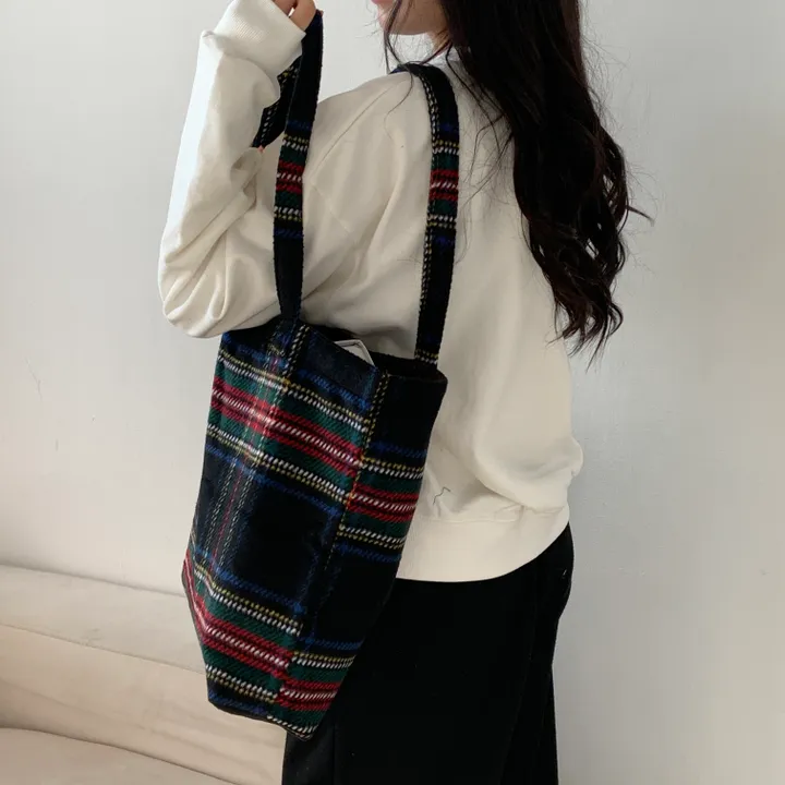 🌼2color🌼 윈터 체크 에코백🚚당일출고🚚 (그린, 네이비) 크리스마스, 연말파티, 겨울신상⛄︎ 상세 이미지 13