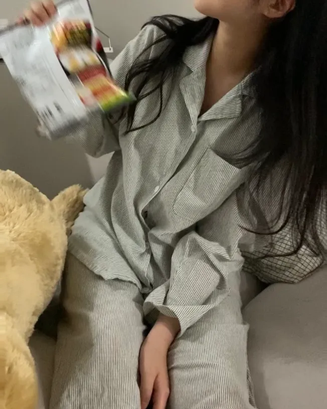 [자체제작/누적 4000장][2size] shirt pajamas set - special color!/dark grey 커플잠옷 상세 이미지 3