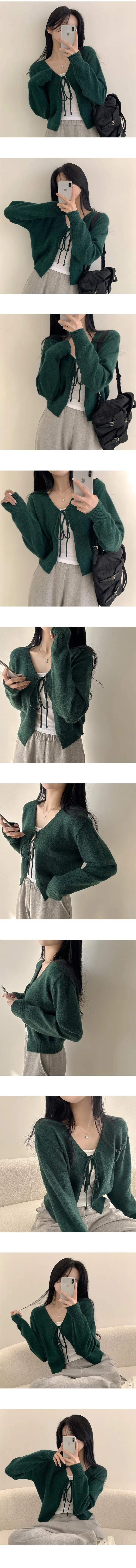 [러블리/청순무드] 보호본능 여리핏, 울 브이넥 오픈 끈 볼레로 니트가디건 (6color) 상세 이미지 8