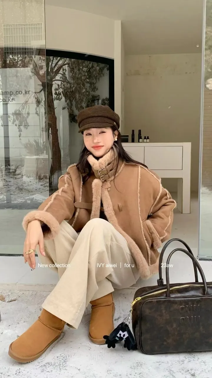 [3000장돌파🔥당일배송]98%고객만족 캔디 하이넥 폭닥 스웨이드 무스탕 점퍼 자켓 3color 상세 이미지 15