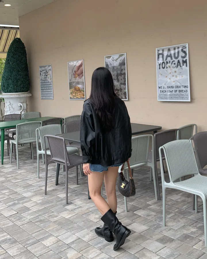 <미리 봄🌸/찐오버핏> 데이 오버핏 카라 블루종 레더자켓 - 2color 상세 이미지 33