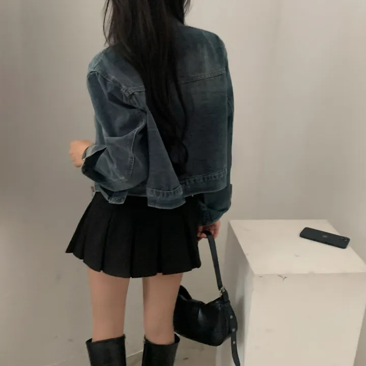 Made [누적1만장🤍/핏보장] 툭입어도 실패없는, 워싱 크롭 데님자켓,집업 - 3color 상세 이미지 24