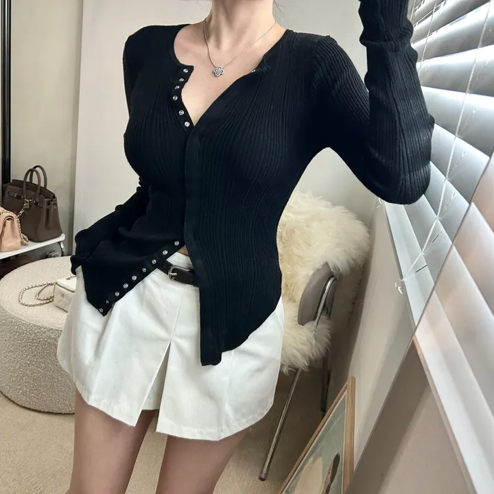 (강추)쫀쫀 슬림 골지 똑딱이 가디건 -3color / 3부팬츠 반바지 치마바지 데님 청바지 원피스 후드 맨투맨 상세 이미지 42