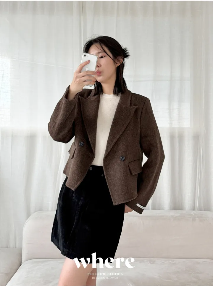 당출🖤울코트🖤 핸드메이드 카라 울 숏코트 이너코트 4Color 상세 이미지 1
