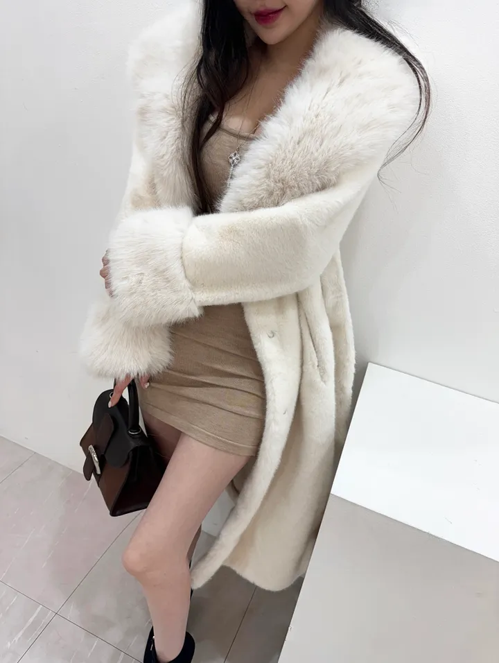 *오늘출발🚚!*[백화점납품🤎!/모델강추] 크렘므 숄카라 밍크퍼 벨트 롱코트 페이크퍼코트 에코퍼코트 앙고라코트 퍼자켓 퍼롱코트 퍼점퍼 밍크퍼자켓 폭스퍼코트 양털자켓 무스탕 숄코트 상세 이미지 11
