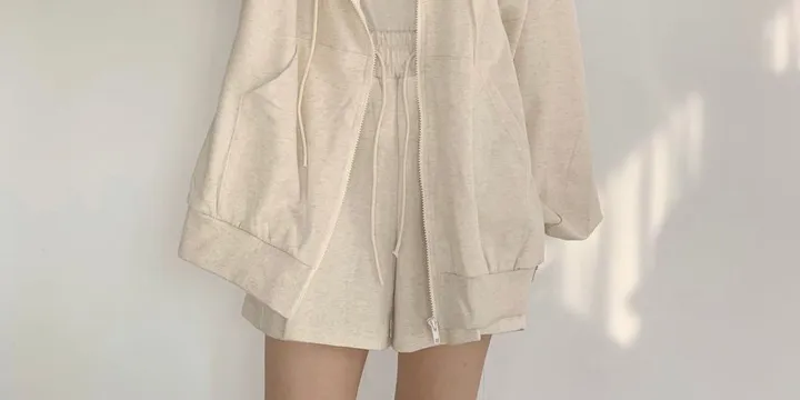 봄신상 🌸 오버핏 후드집업 + 카고 반바지 세트 - set 상세 이미지 7