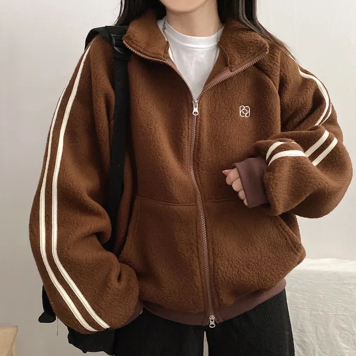 겨울*[포근/따뜻데일리!] 로지 양털뽀글이 두줄져지 투웨이 후리스 집업점퍼 4color 상세 이미지 11