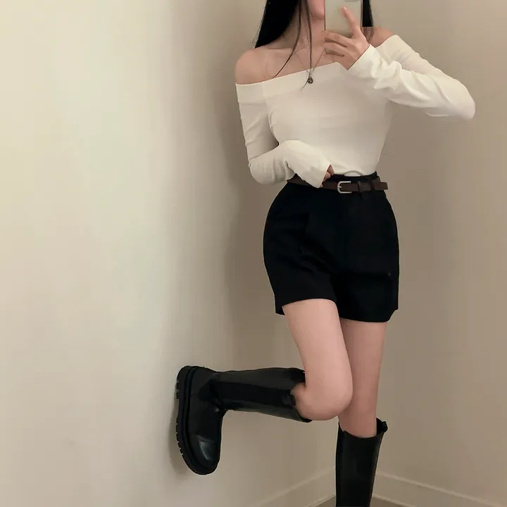 [데일리/벨트SET] 코지 원핀턱 벨트 슬랙스 숏팬츠 상세 이미지 15