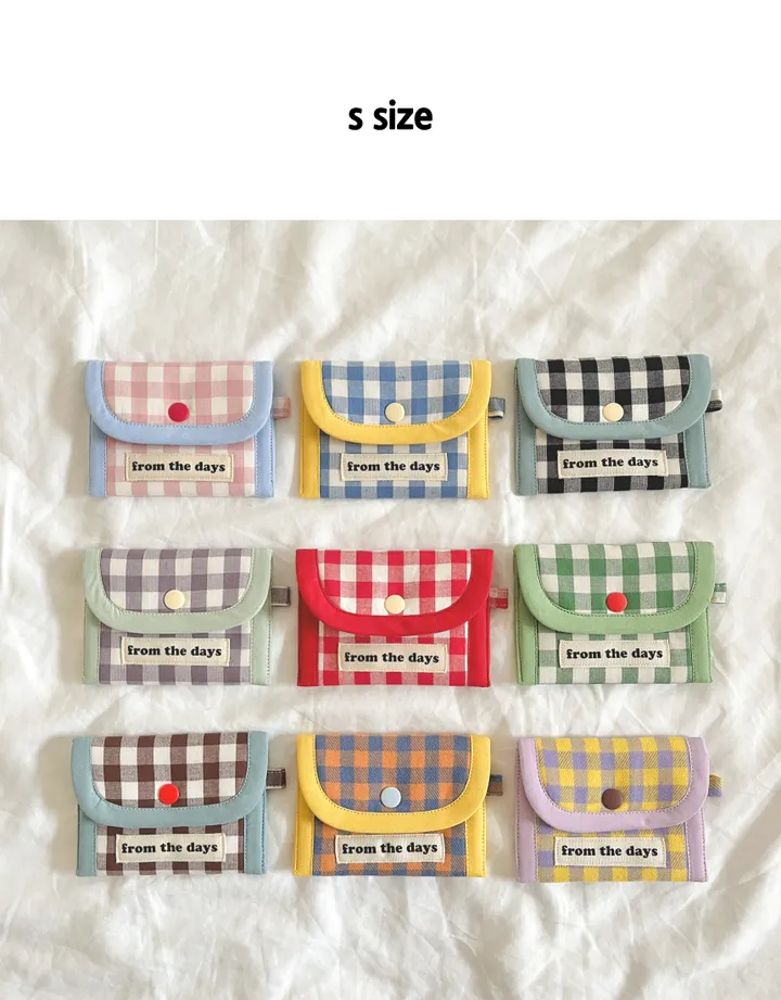 [MADE] 귀여운 체크 카드지갑 반지갑 지퍼 학생 교통카드 에어팟 동전지갑 상세 이미지 16