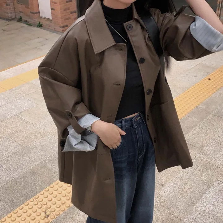 [힙덮는기장감~/블랙 당일출고🎉] 자체제작 #크치Made 오디너리 롤업 오버핏 하프 레더자켓 - jk 상세 이미지 104
