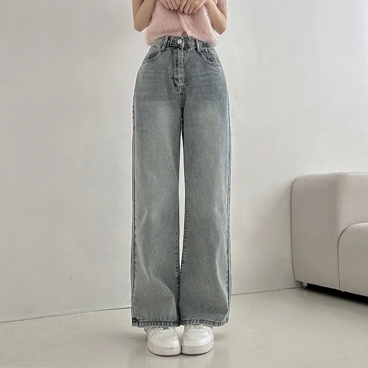 [3단기장/S-2XL/인생데님👖] 로킷 데님 와이드핏 롱 워싱 데님 팬츠 6colors 상세 이미지 7