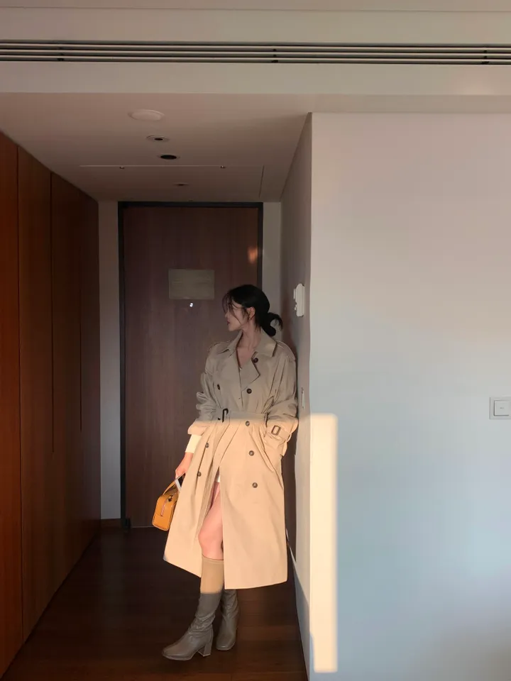 유행안타는![핏보장/국내] 가을 루즈핏 퍼프 벨트 롱트렌치 바바리 코트-3col 상세 이미지 7