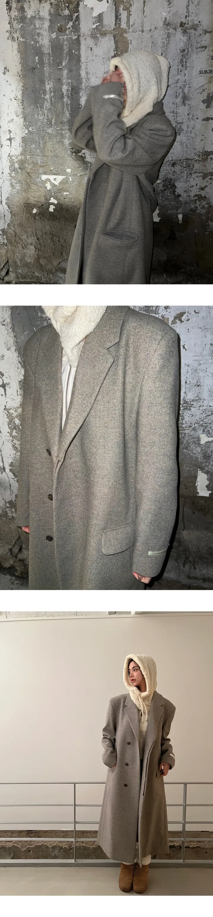 [연말룩❤️/1-2SIZE❣️/일자핏코트❤️‍🔥][UNISEX] 울 맥시 롱 코트 (3color) 상세 이미지 3