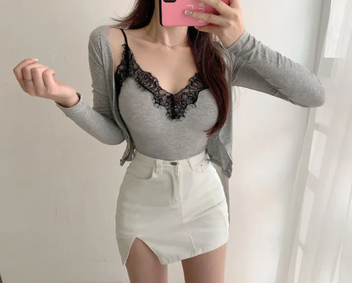 렉 레이스 골지 가디건 + 나시 상세 이미지 5