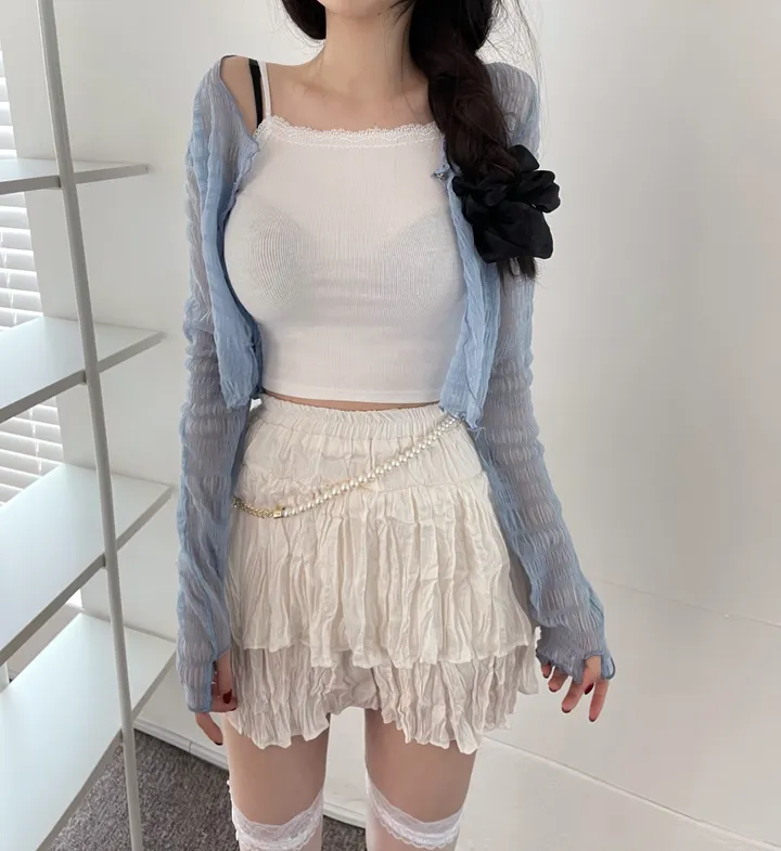 러핀 레이스 시스루 워머 가디건 상세 이미지 31
