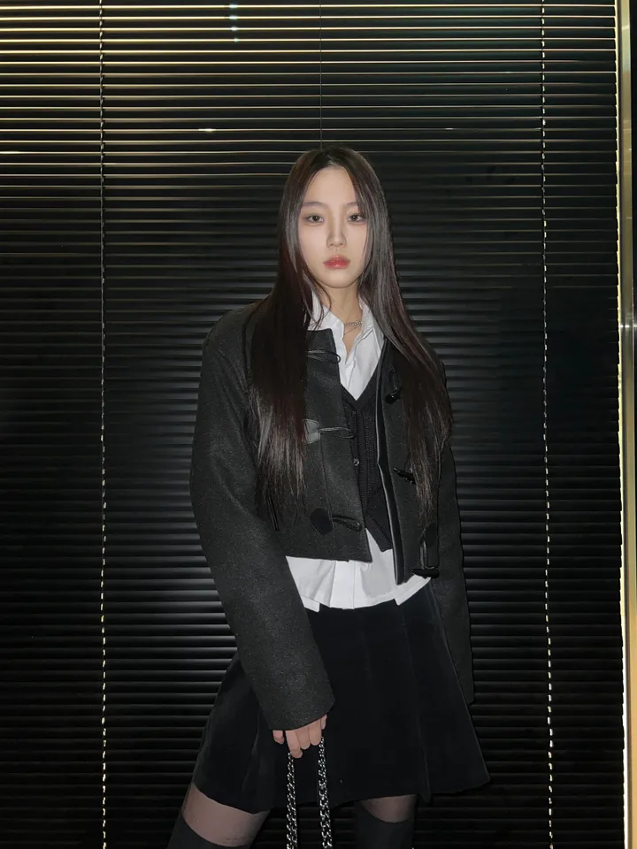[24재입고] 윈터 더플 코트 크롭 자켓 (Black) 상세 이미지 11