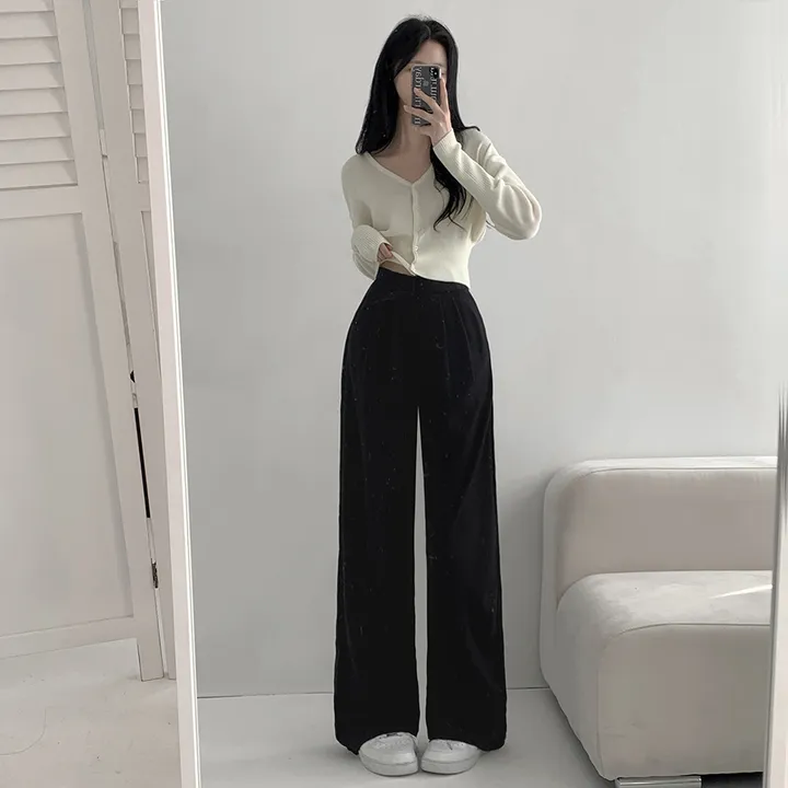 [3가지기장/-2XL/히든밴딩] 리스 핀턱 와이드핏 롱 밴딩 슬랙스 1color 상세 이미지 10