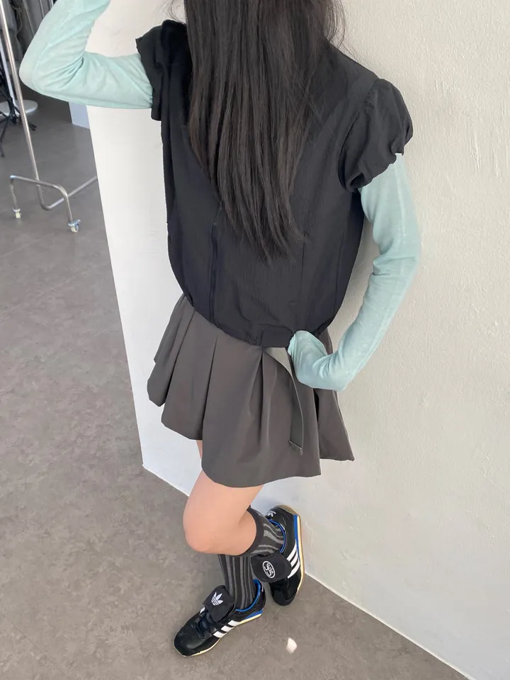 3일만할인[자체제작🍑국내고퀄/러블리룩📸] 시어서커 퍼프 셔링 반목 바람막이 상세 이미지 18
