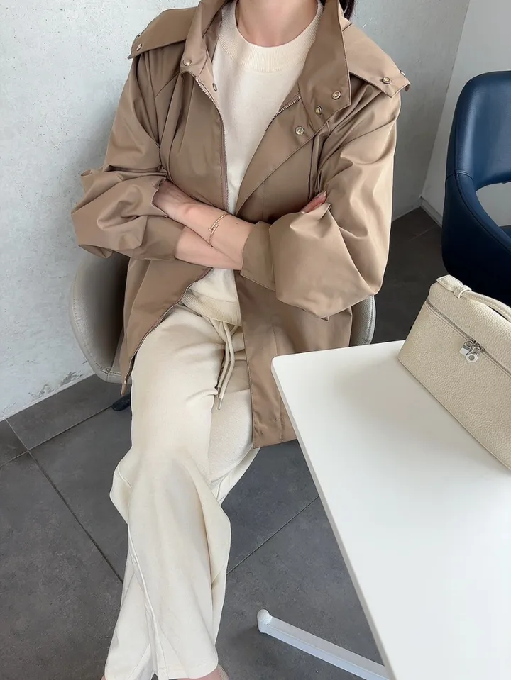 간절기 루즈핏 A라인 후드 바람막이 점퍼 상세 이미지 30