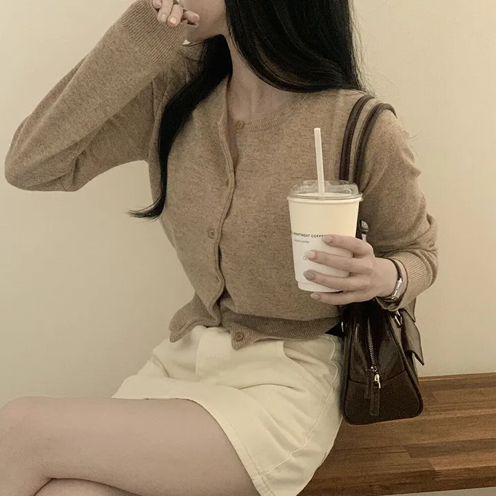 [청순힙✨기본가디건] 캐시미어 라운드 기본 크롭가디건 (11color) 상세 이미지 17