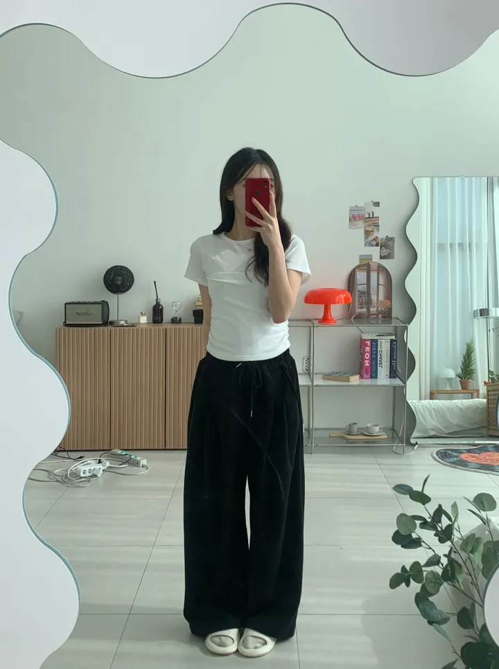 [국내제작/두장할인] 핀턱와이드팬츠 골반 생성핏 와이드일자팬츠 핀턱조거와이드팬츠 벌룬핏 바지 남여공용 트레이닝팬츠 -3colo 상세 이미지 10