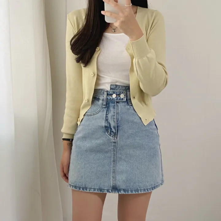 (데일리)소프트 기본 긴팔 니트 크롭 브이넥 가디건 5color 상세 이미지 16