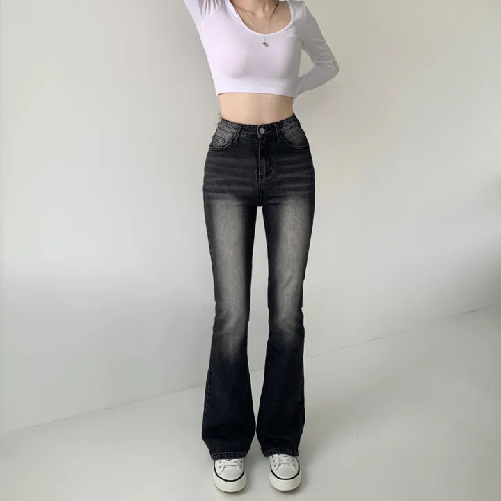 [숏,기본,롱/핏보장🖤/~2XL] 메이빌 쫀득 워싱 슬림핏 하이웨스트 세미 부츠컷 빈티지 데님 팬츠 청바지 키작녀 키큰녀 빅사이즈 4color 상세 이미지 12